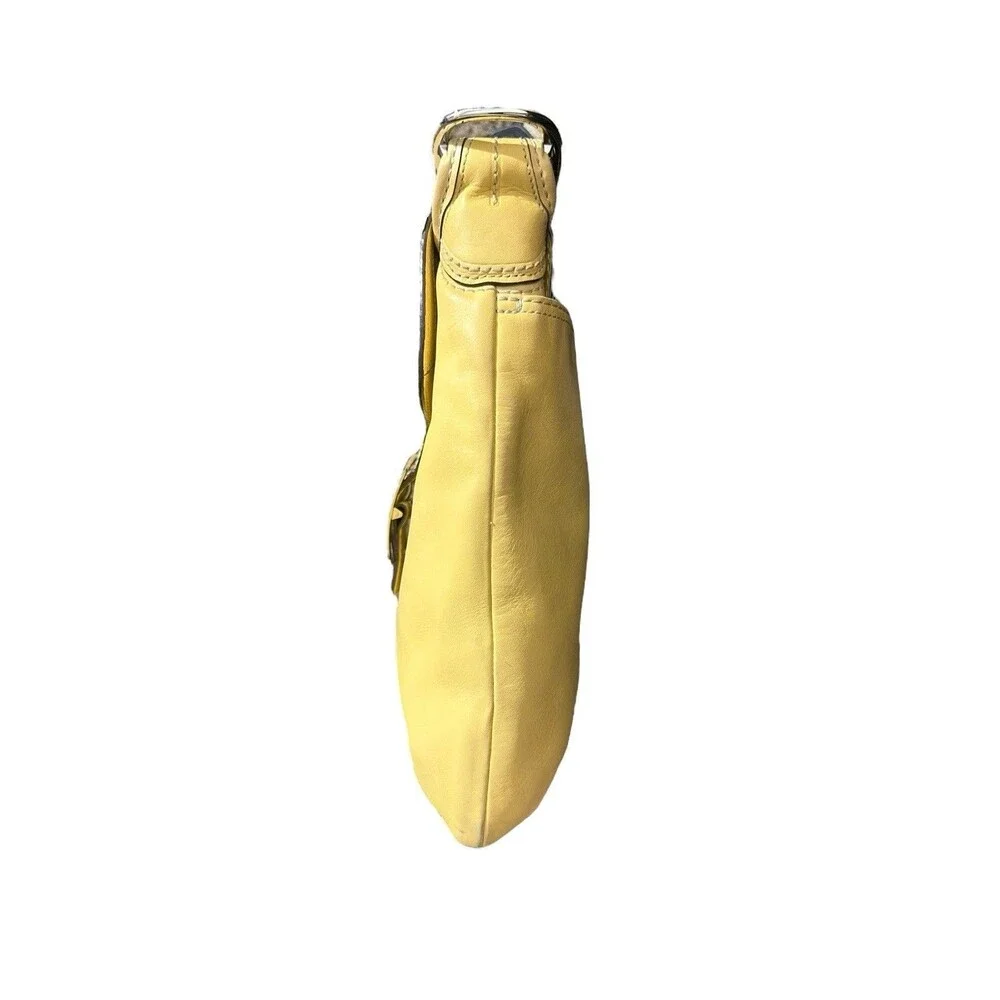 Vintage Coach Yellow Leather Bleecker Crossbody Shoulder Bag F13355